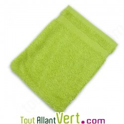 Gant de toilette Vert en ponge de coton biologique 21x16cm