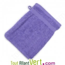 Gant de toilette Lavande en �ponge de coton biologique 21x16cm