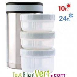 Lunch-box isotherme inox 1,5 litre, 3 compartiments