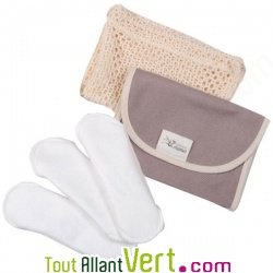 Prot�ge-slips lavables et son filet de lavage et de transport