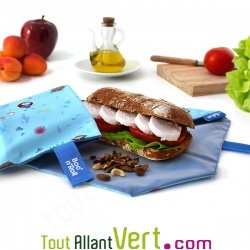 Sac sandwich enfant reutilisable et lavable, bleu