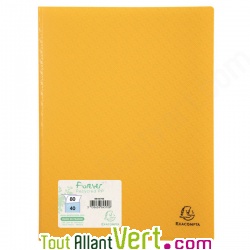Prot�ge documents Jaune polypro recycl�, 40 pochettes, Forever