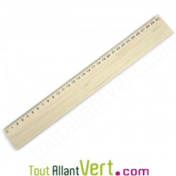 Rgle 30cm biseaut en bois non trait origine France