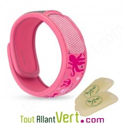 Bracelet anti-moustiques aux huiles essentielles Parakito rose pour enfant de 3 � 7 ans