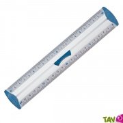 Rgle 20 cm en aluminium, bord biseaut et gradu