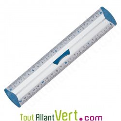R�gle 20 cm en aluminium, bord biseaut� et gradu�