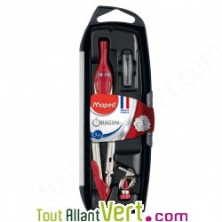 Compas Rouge en acier avec mine et bague pour l\'�cole