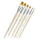 Pinceau n�4 plat, poil nylon orange et bois non trait� 
