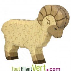 B�lier blanc en bois debout 9,5 cm