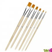 Pinceau n6 plat bois non trait  et poils nylon