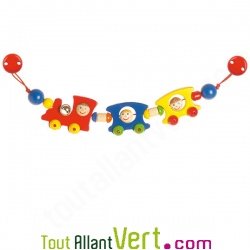 Chaine en bois Petit Train pour poussette, 45cm