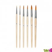 Pinceau rond bois non trait  et poil nylon orange