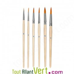 Pinceau rond bois non trait�  et poil nylon orange