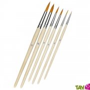 Pinceau rond n4 bois non trait  et poil nylon orange