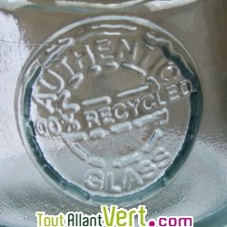 Lot de 2 Bouteilles huile et vinaigre avec bec verseur en verre recycl� 300ml