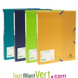 Bo�te de classement bleu PP recycl�, Dos 40mm, Forever