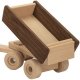Tracteur et sa remorque en bois naturel, 53cm, 3 ans+