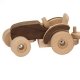 Tracteur et sa remorque en bois naturel, 53cm, 3 ans+