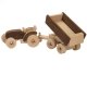 Tracteur et sa remorque en bois naturel, 53cm, 3 ans+
