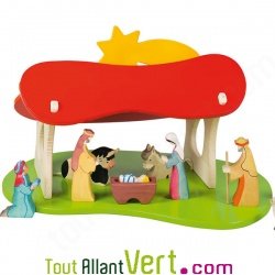 Etable ou crche gante en bois 60x40 cm