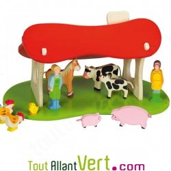 Etable ou crche gante en bois 60x40 cm