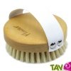 Brosse de massage ronde en bois, soies naturelles, 10 cm