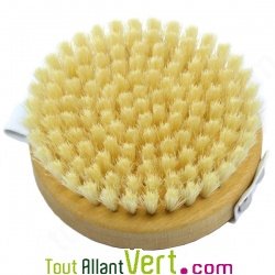 Brosse de massage ronde en bois, soies naturelles, 10 cm