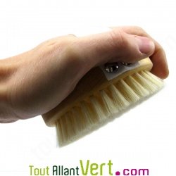 Brosse de massage ronde en bois, soies naturelles, 10 cm