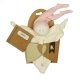 Doudou b�b� en coton bio Rose Pastel, 17cm