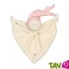 Doudou b�b� en coton bio Rose Pastel, 17cm