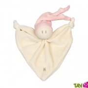 Doudou b�b� en coton bio Rose Pastel, 17cm