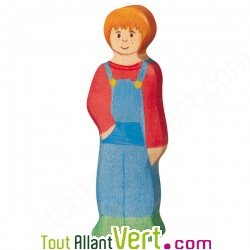 Figurine Fils du fermier en bois debout 10,5 cm