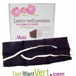 Ceinture bouillotte avec lani�re, p�pins de raisin et coton bio, 48cm