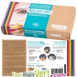 Kit de maquillage bio pour enfants 8 couleurs Arc-en-ciel, Namaki