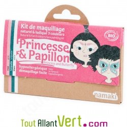 Kit de maquillage bio 3 couleurs, Princesse Papillon pour enfants