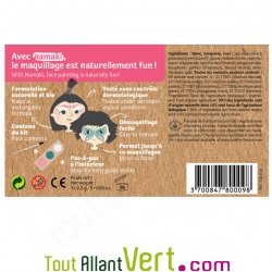 Kit de maquillage bio 3 couleurs, Princesse Papillon pour enfants