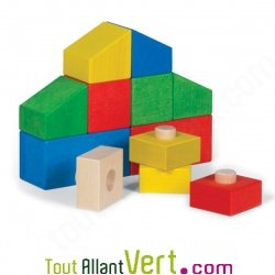 Cubes en bois � empiler et � encastrer, 12 pi�ces