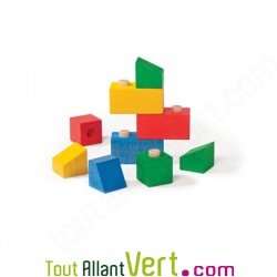 Cubes en bois � empiler et � encastrer, 12 pi�ces