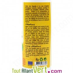 Cire d\'abeille liquide bio pour l\'entretien du bois, 500ml