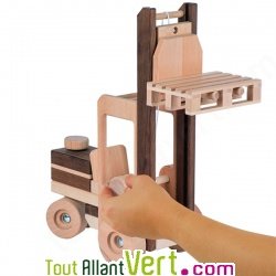 Chariot lvateur en bois naturel, 38cm, 3 ans+