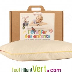 Oreiller enfant en laine vierge bio et housse en coton biologique, Mille Oreillers