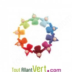 10 petites poup�es arc en ciel, fabrication artisanale, pour b�b�