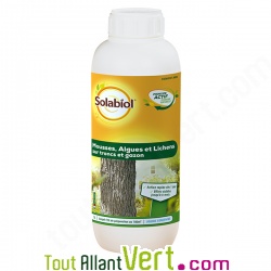 Anti Mousses, Algues, Lichens sur tronc et gazon, bio Solabiol, 1 litre, concentr�