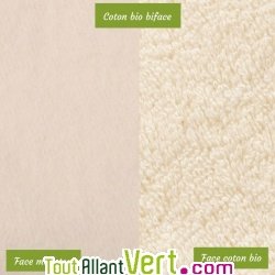 Kit lingettes b�b� lavables coton et molleton bio pour le change, filet et boite en bois