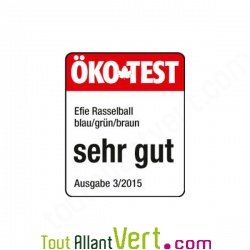 Balle hochet bleue en coton biologique pour b�b�, 12cm, Efie