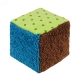 Cube hochet bleu en coton biologique, 7cm, Efie