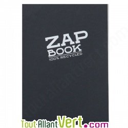 Bloc uni encoll� recycl� A5 80g 320 pages Noir s�rie ZapBook