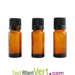 Lot de 3 flacons en verre ambr� codigouttes, 10ml