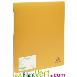 Classeur 4 anneaux polypro recycl jaune, Forever, dos 2 cm