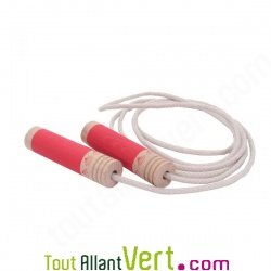 Corde � sauter en bois �cologique naturel, pochon bio